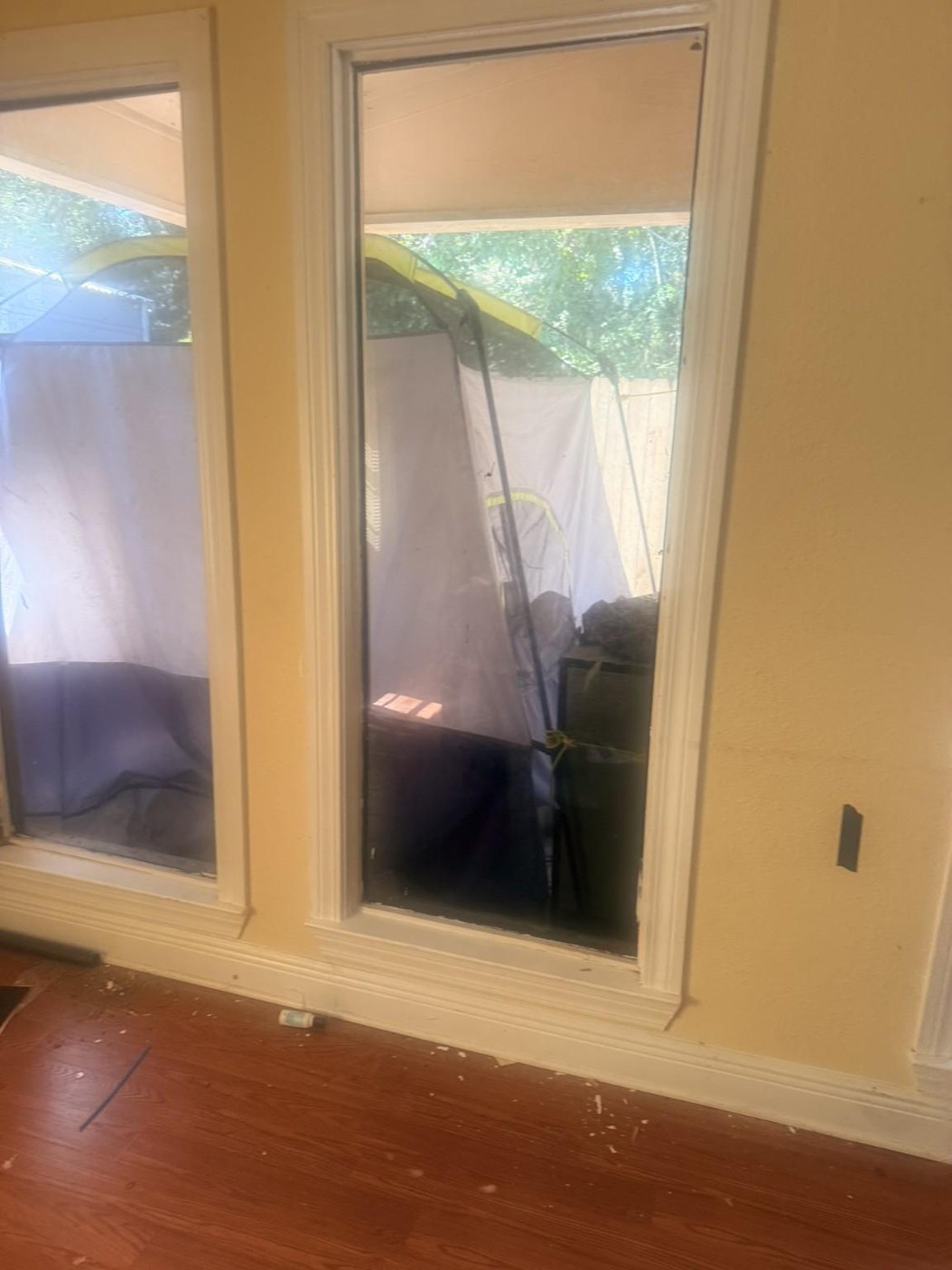 Cleanline project showing windows, white trim and interior wall finish